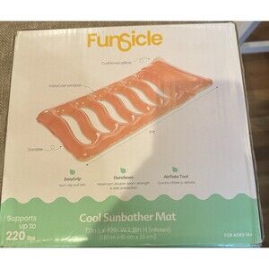 New Funsicle Orange Cool Sunbather Pool Mat